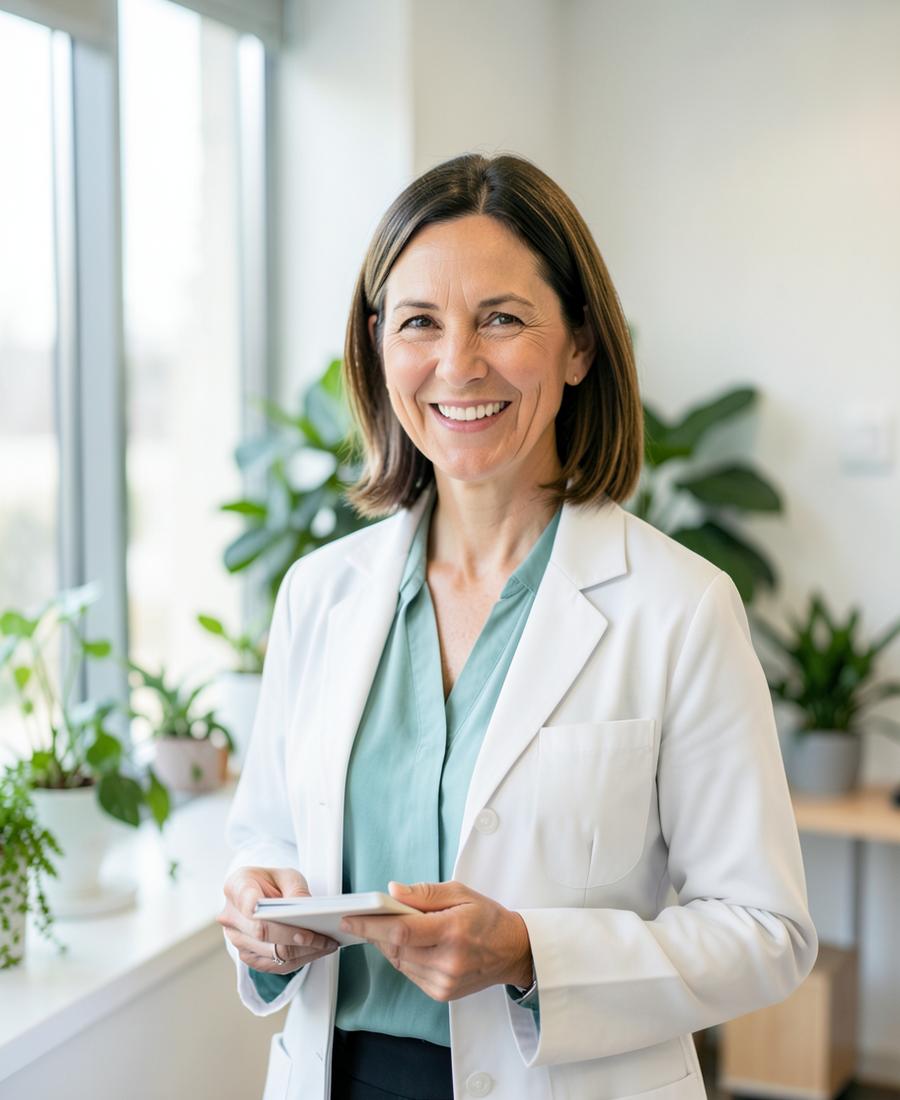 Nutrition specialist in a bright clinic